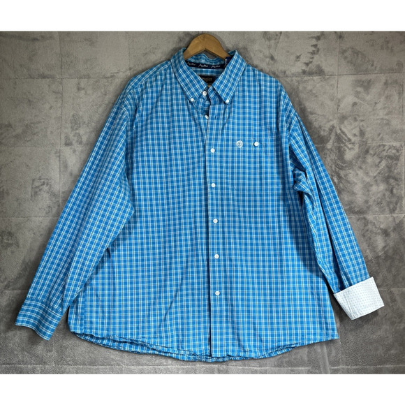 Lot Of 2 Wrangler Shirt Mens XXL George Strait Western Rodeo Plaid Cotton Blend - Picture 7 of 12